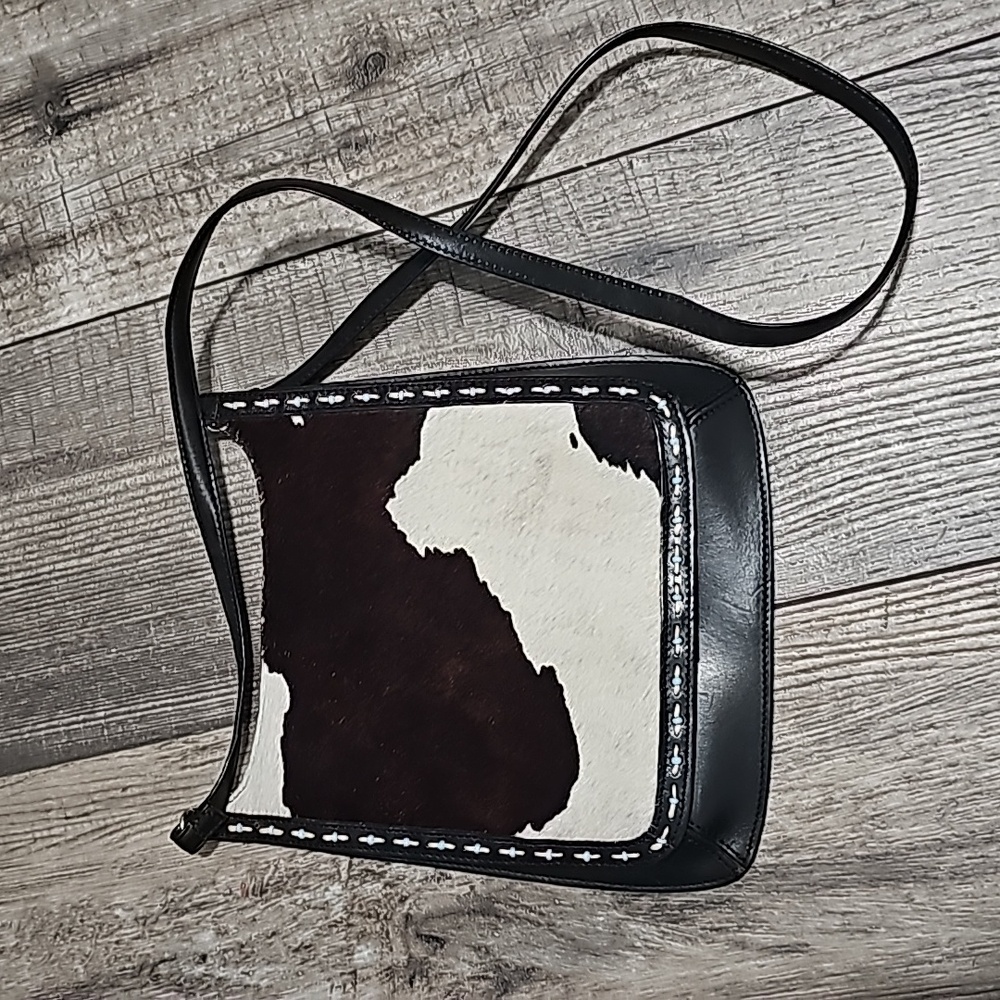 Fossil Leather Animal Print Crossbody Bag